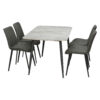 Modern 4 Seater Dining Table Chairs Set – Grey