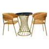 Dining 2 Seater Round Table Chairs Set – Orange