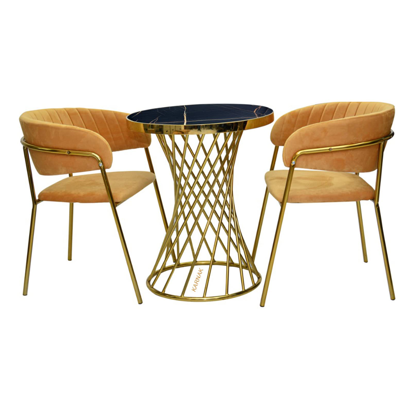 Dining 2 Seater Round Table Chairs Set – Orange