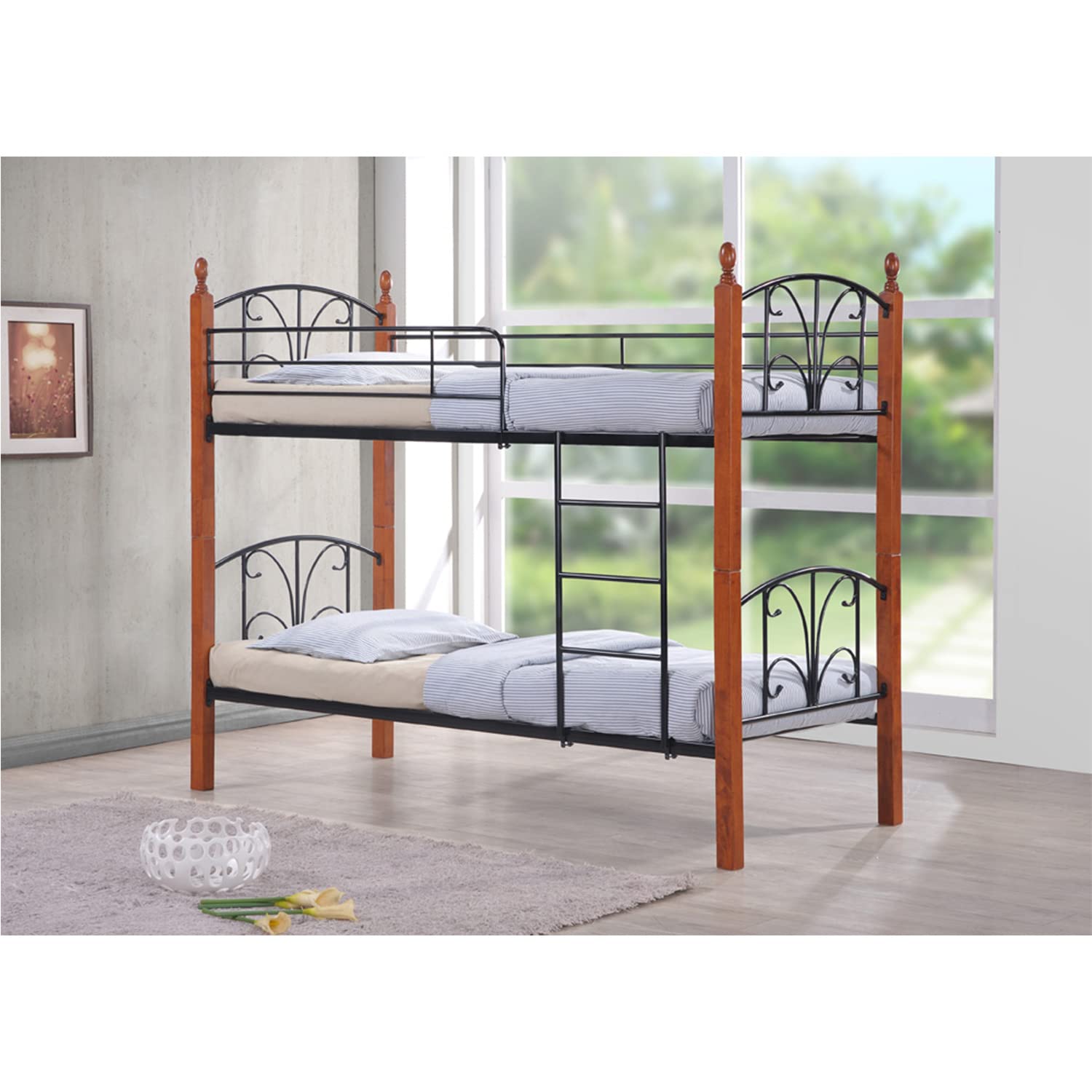 Wooden Steel Bunk Bed Double Decker Bunker Bed – KB98