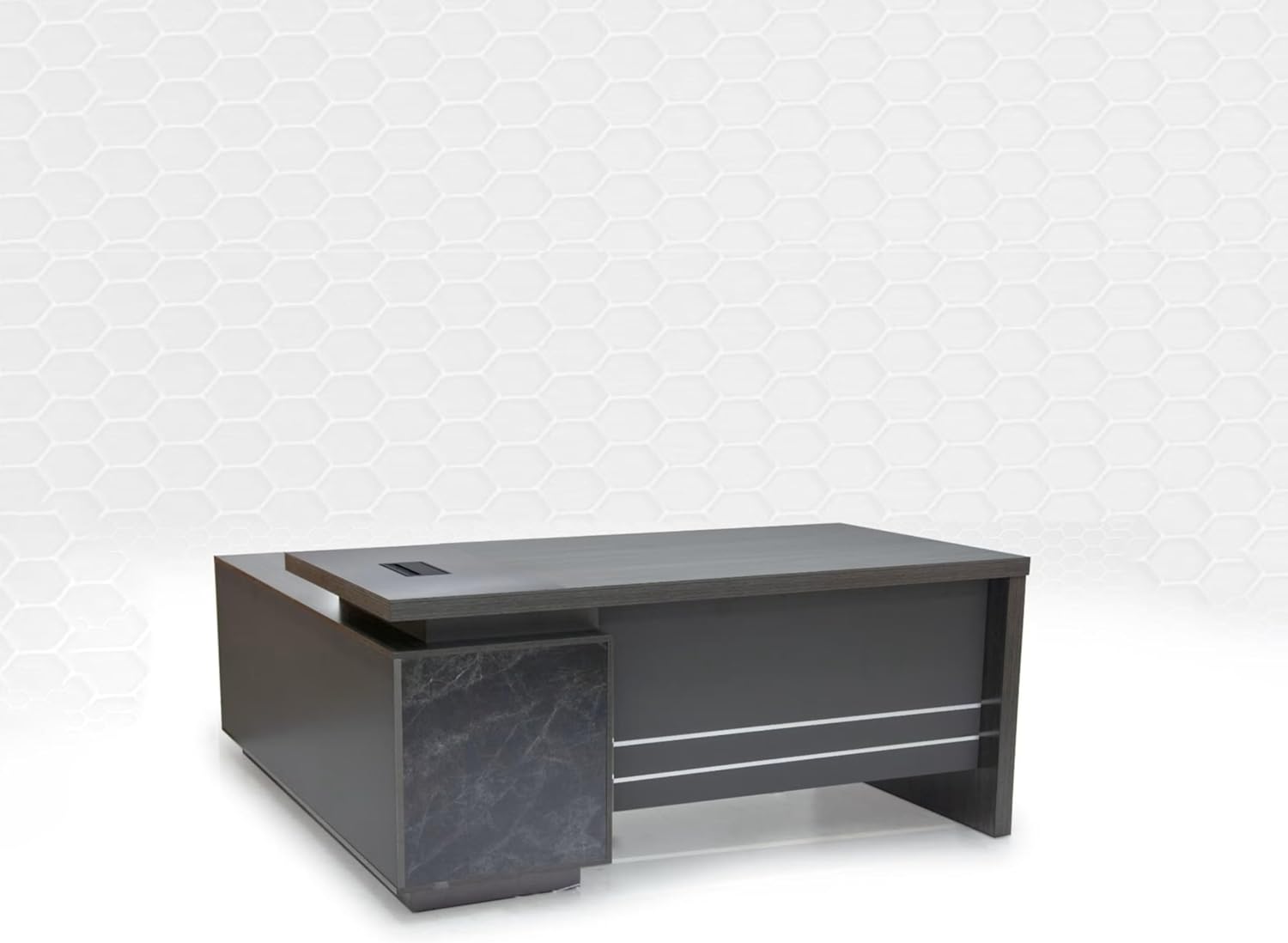 Executive Office Desk With Drawers-Coffee 160cm