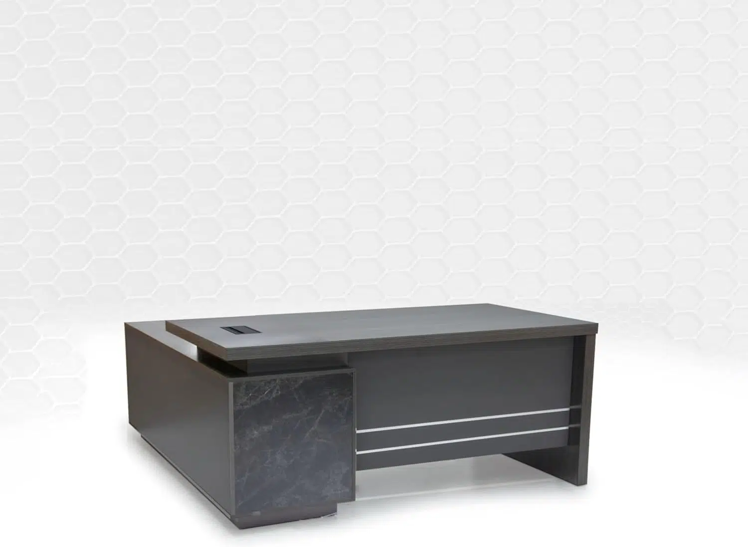 Executive Office Desk With Drawers-Coffee 160cm
