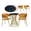 Dining 2 Seater Round Table Chairs Set – Orange