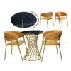 Dining 2 Seater Round Table Chairs Set – Orange