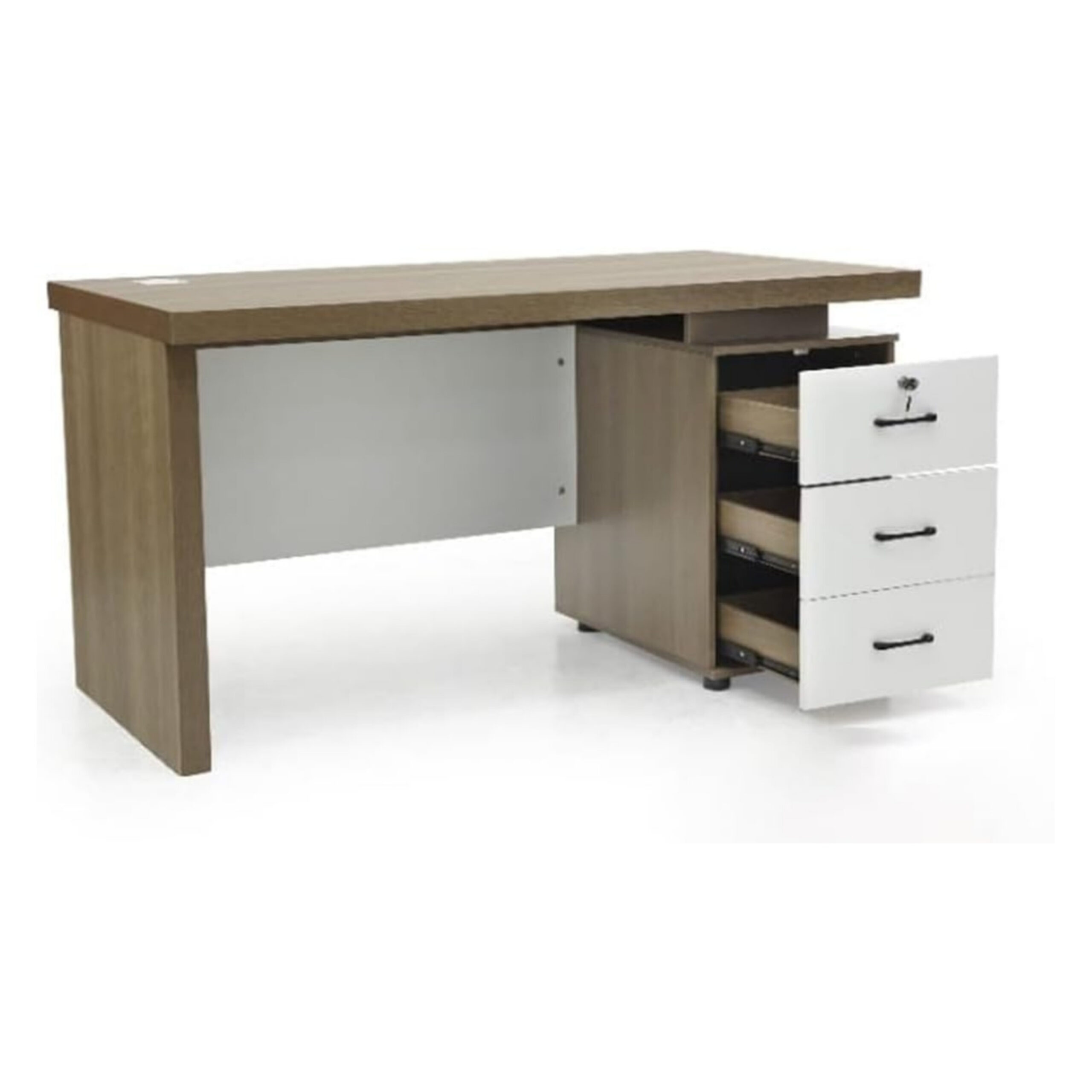 Larkspur Executive Office Desk With Drawers- Color Coffee120cm