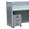 Ema Reception Desk For Front Office Color Grey White120cm