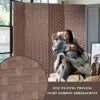 Four Panel Room Divider Folding Privacy – Full Brown