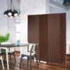 Four Panel Room Divider Folding Privacy – Full Brown