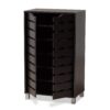 Modern Wooden Shoe Rack with Dustproof Cover – Wenge