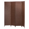 Four Panel Room Divider Folding Privacy – Full Brown