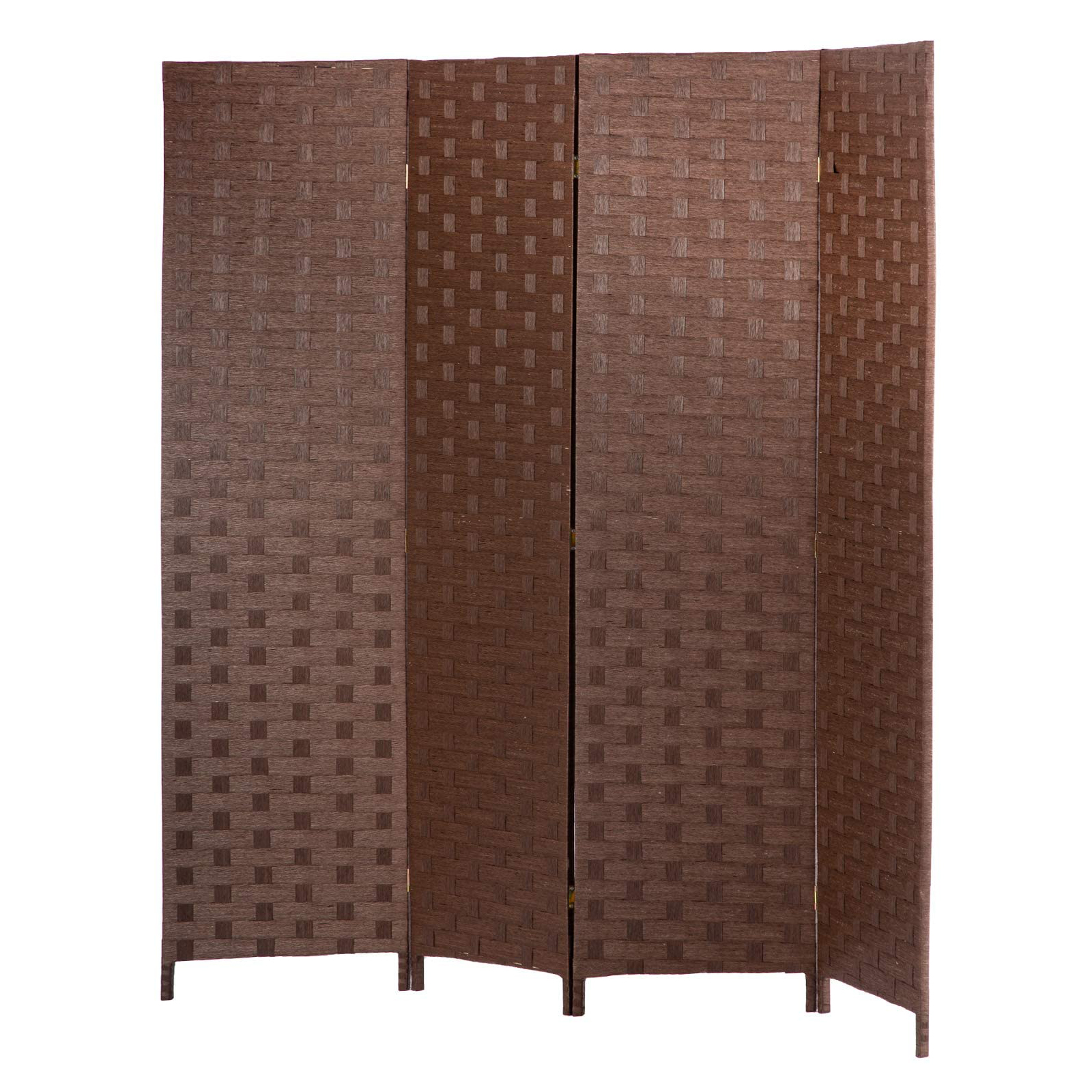 Four Panel Room Divider Folding Privacy – Full Brown