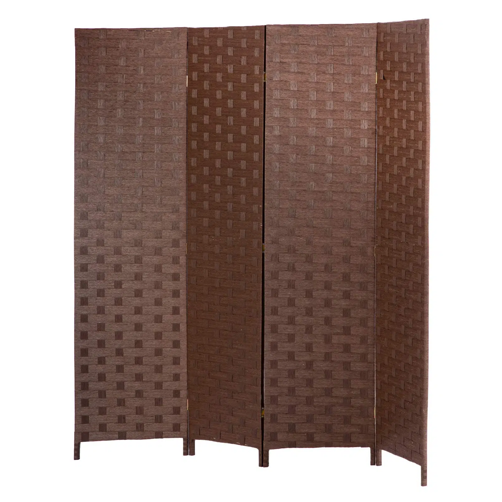 Four Panel Room Divider Folding Privacy – Full Brown