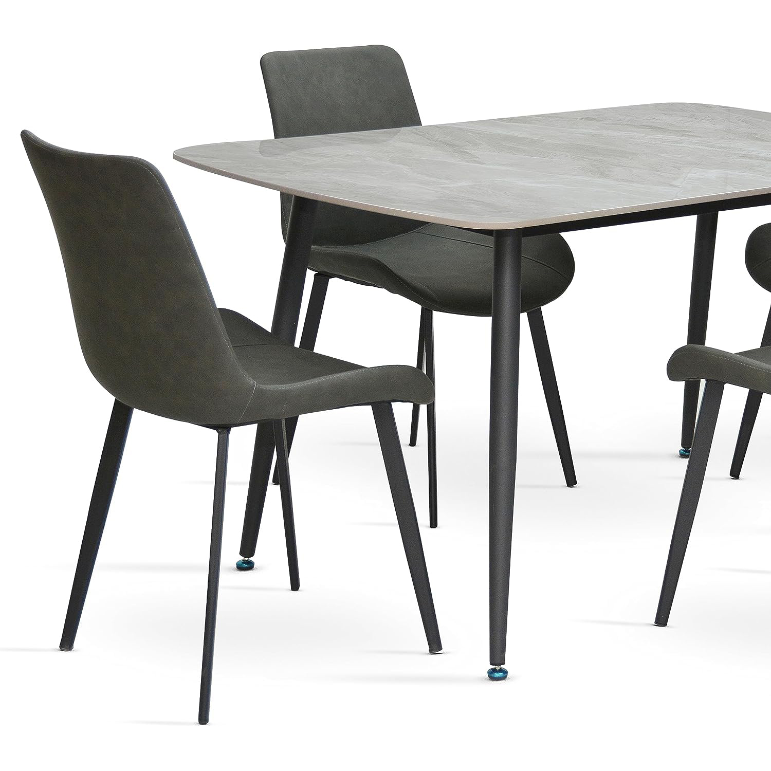 Modern 4 Seater Dining Table Chairs Set – Grey