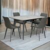 Modern 4 Seater Dining Table Chairs Set – Grey