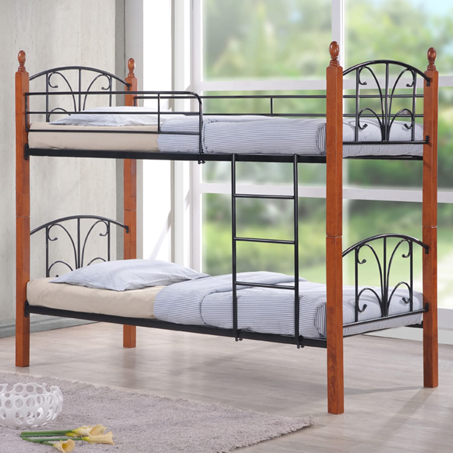 Wooden Steel Bunk Bed Double Decker Bunker Bed – KB98