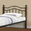 Metal Frame Bed with Wooden Legs With Medicated Mattress – Cherry Brown – 90x190cm