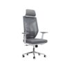 Ergonomic Mesh Office Desk Chair With Headrest And Lumbar Support-White Grey