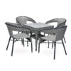 Ashly Patio Rattan Dining Set Color (Grey/Black)