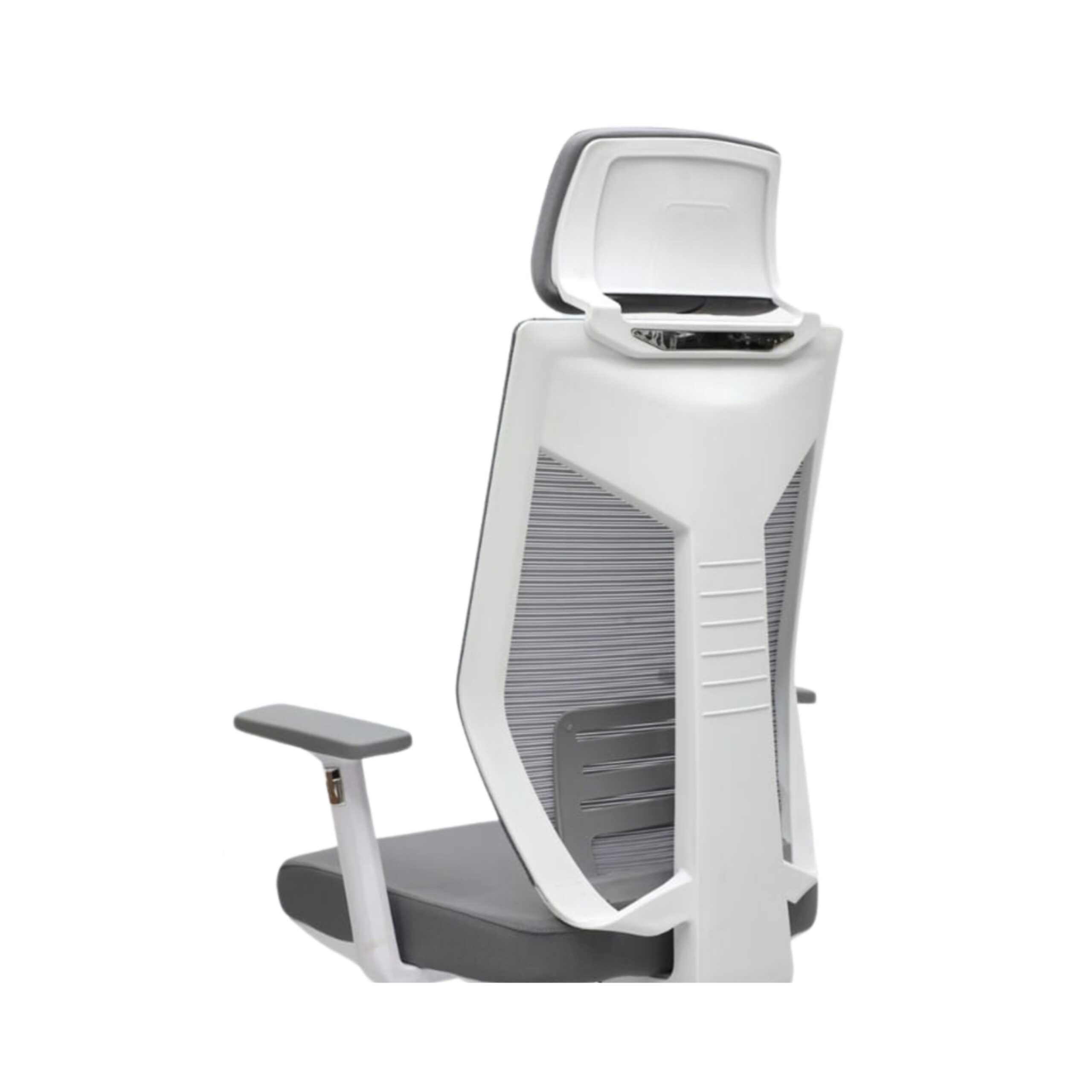 Ergonomic Mesh Office Desk Chair With Headrest And Lumbar Support-White Grey