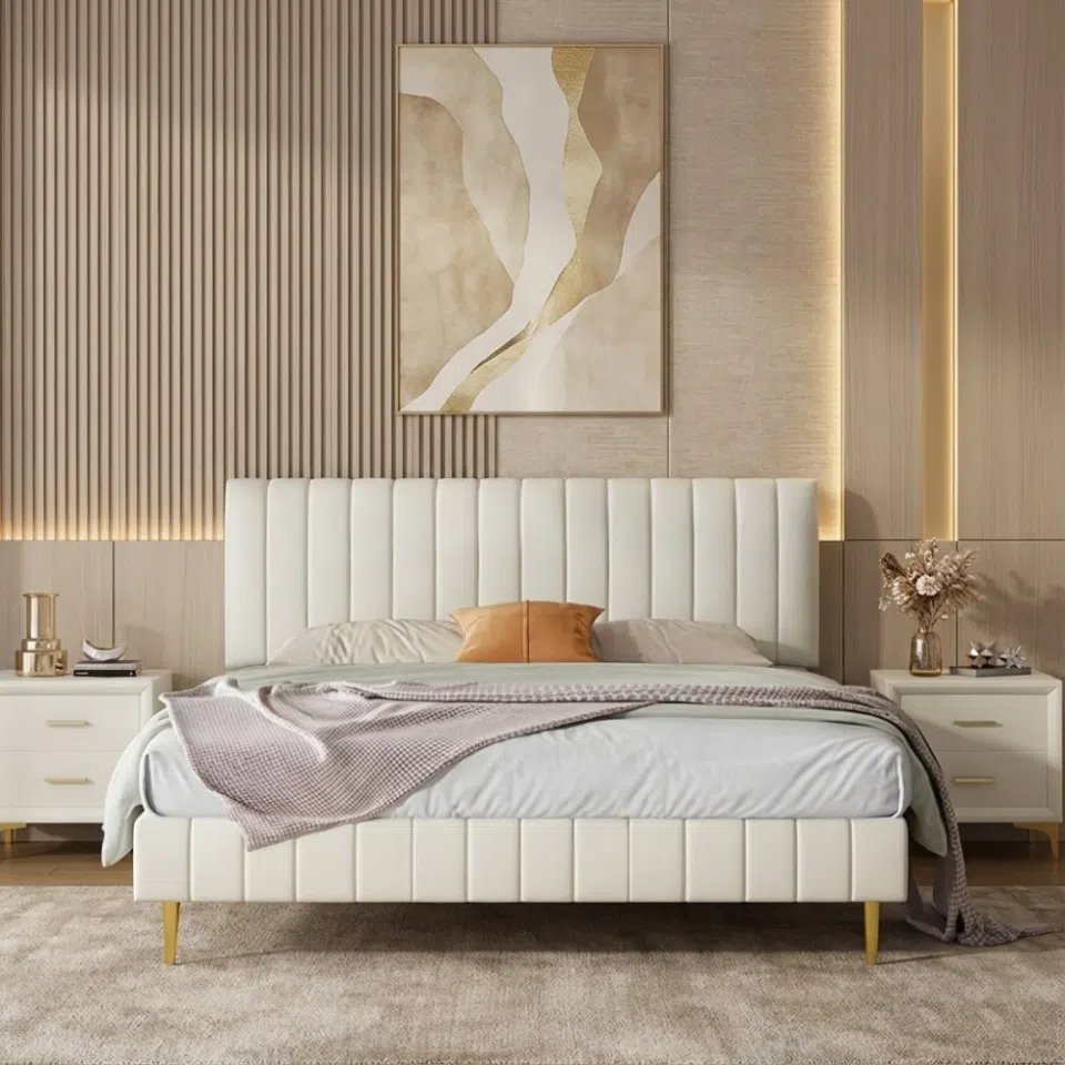 Brookshire Velvet Panel Bed