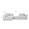 Modena 4-Seater Soft Linen L-Shape Sofa Sets – Light Grey