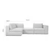 Modena 4-Seater Soft Linen L-Shape Sofa Sets – Light Grey