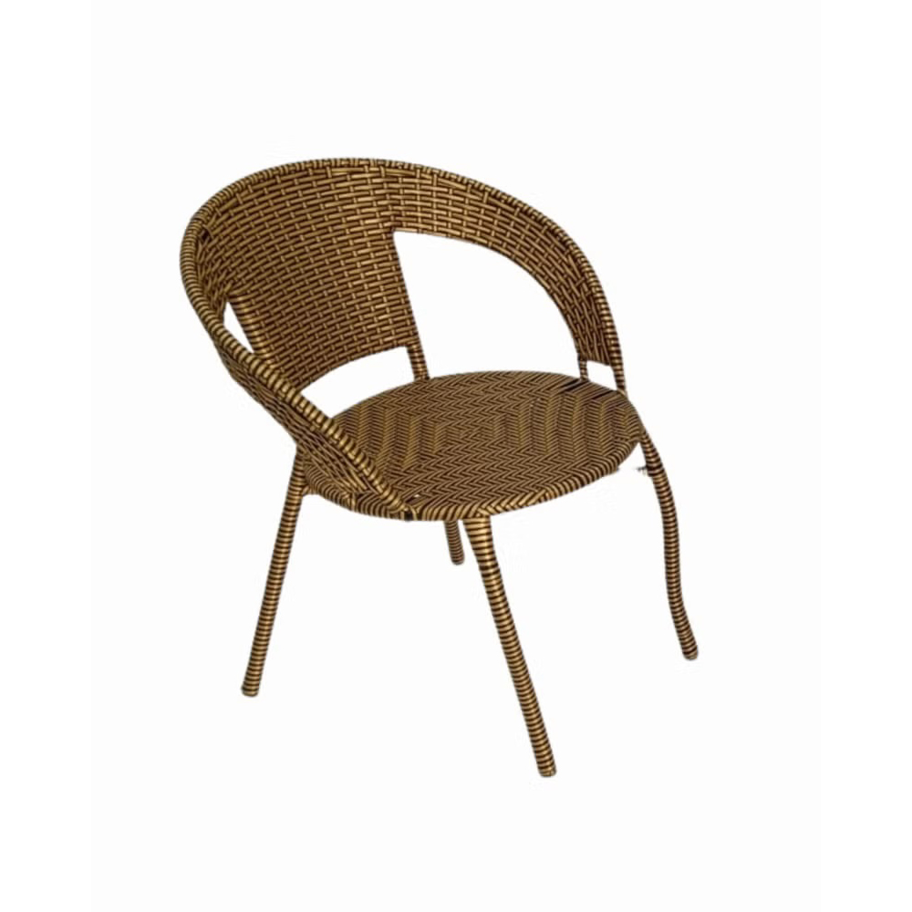 Patio 3 Pieces Rattan Dining Set Table with Wicker Glass Top