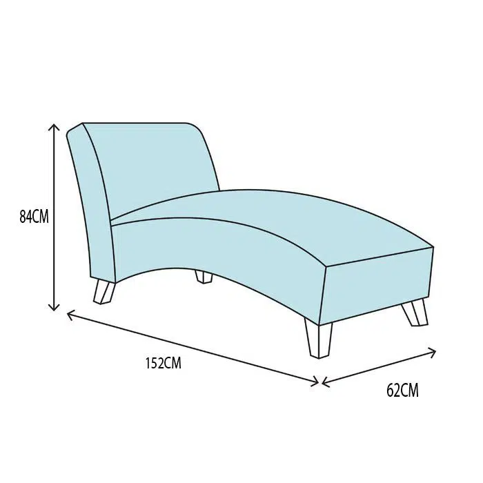 Bellagio 1 Seater Velvet Upholstery Chaise Lounge – 84×62 cm