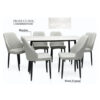 Wooden Twist Kitchen Dining Table Top Marble Leather Chair – Light Grey