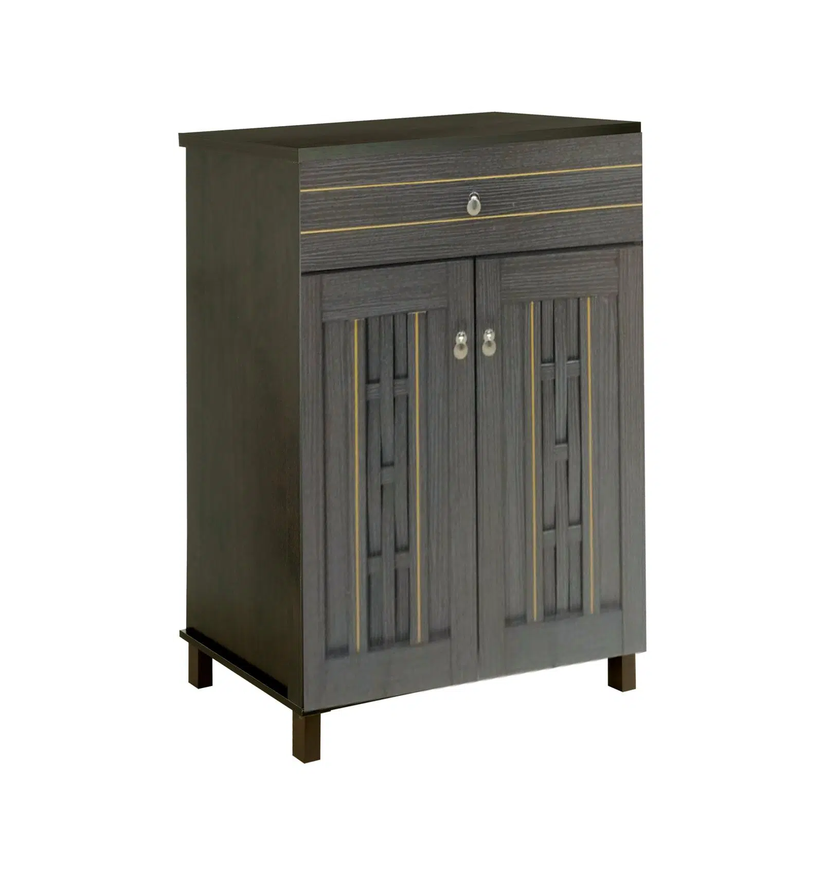 Wooden Shoe Rack with Dustproof Cover – Grey Oak