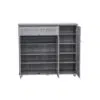 Modern Wooden Shoe Rack with Dustproof Cover – Grey Oak