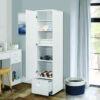 1 Door Wooden Wardrobe Cabinet Heavy Duty – White