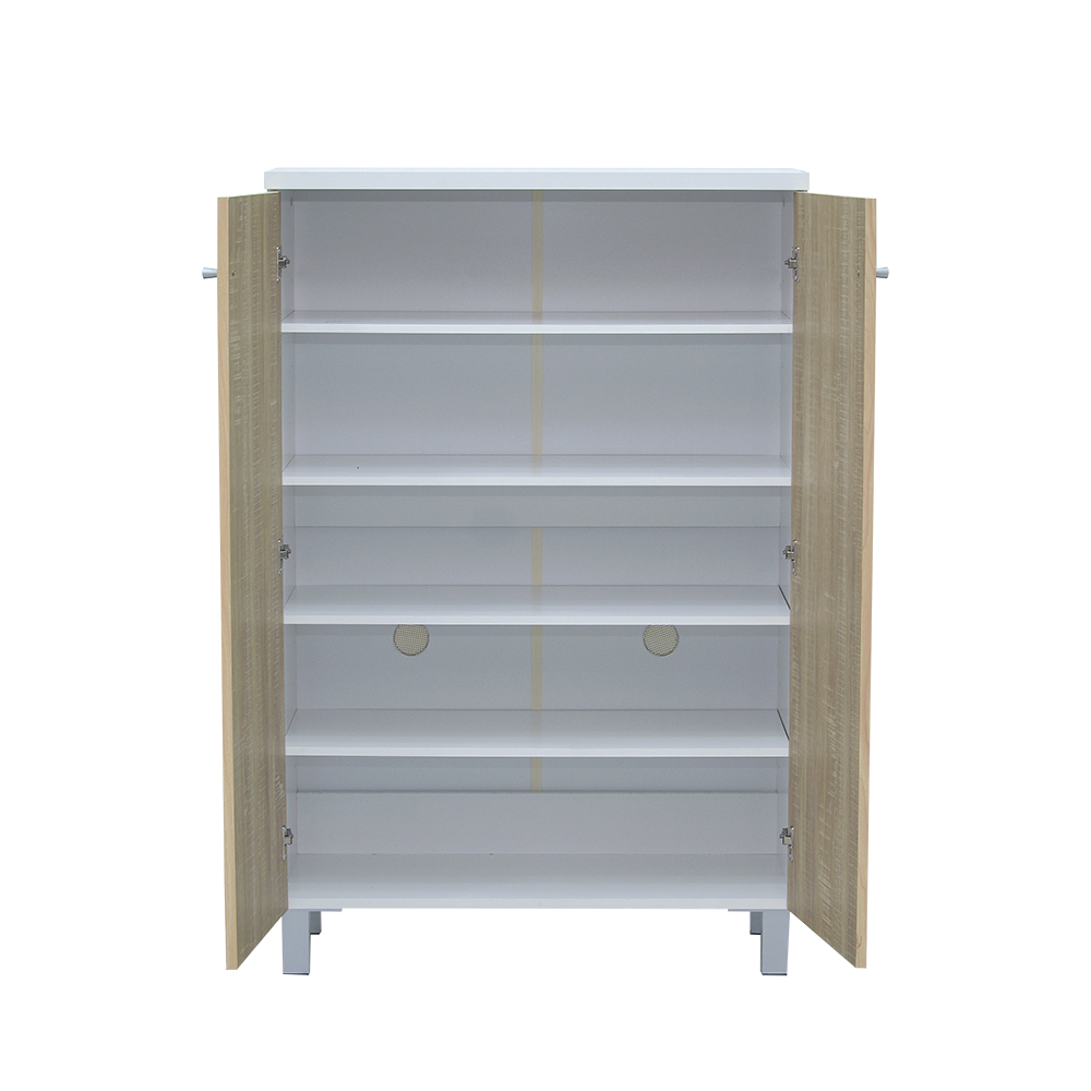 Wooden Shoe Rack with Dustproof Cover – Oak Light