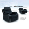 Dimas 1 Seater Manual Recliner Fabric Sofa – Black