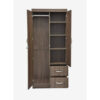 Karnak Best 2 Door Wooden Wardrobe Cabinet Cupboard Engineered Wood With 2 Lockable Drawer Perfect Modern Stylish Heavy Duty Color – Oak