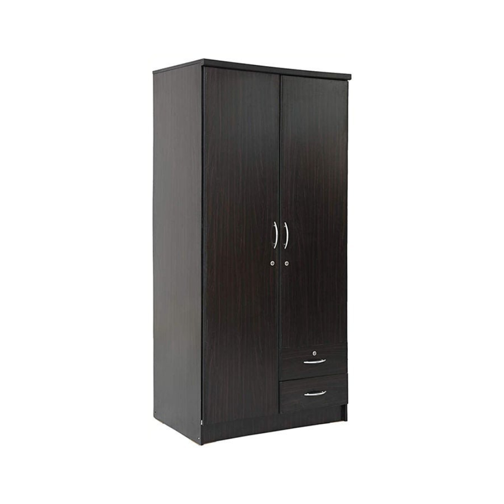 Karnak 2 Door Wooden Wardrobe Cabinet / Cupboard Engineered Wood Perfect Modern Stylish Heavy Duty Color – Wenge
