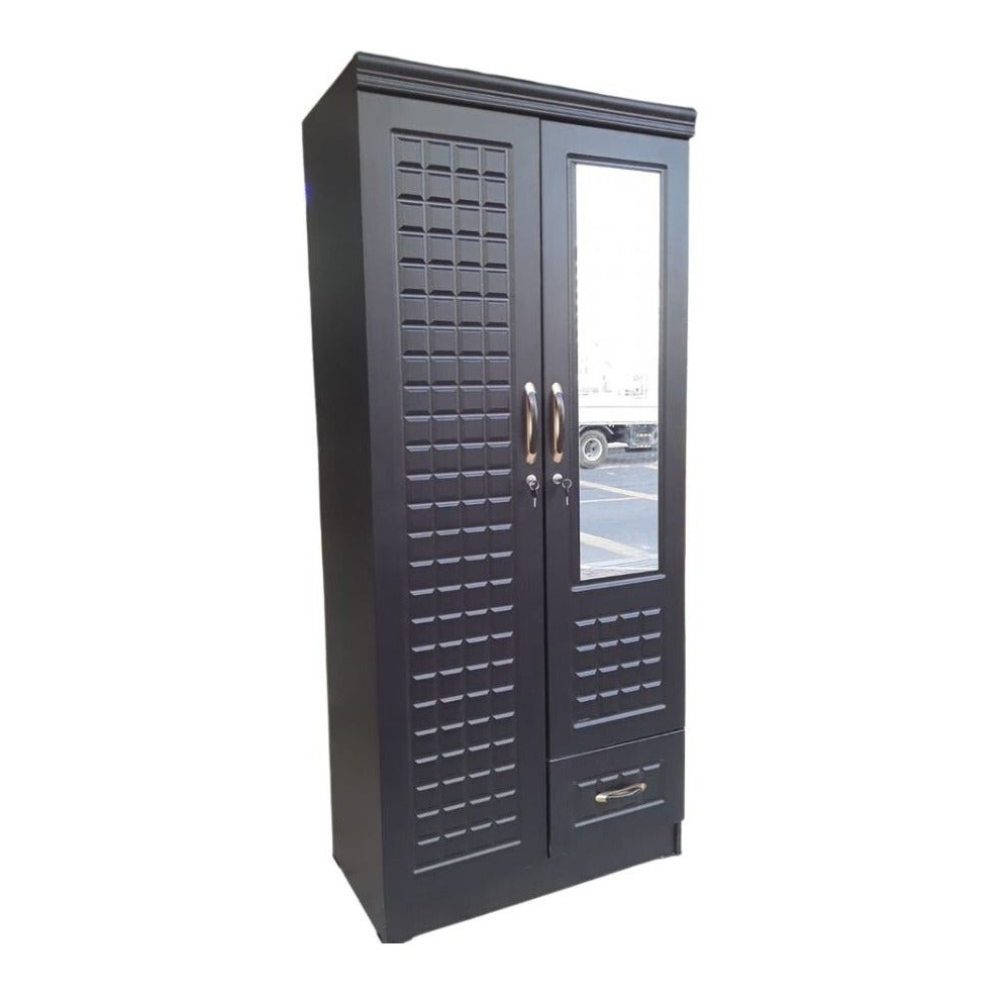 Karnak 2 Door Wooden Wardrobe Cabinet Cupboard Of Engineered Wood With 1 Lockable Drawer Perfect Modern Stylish Heavy Duty Color – Wenge