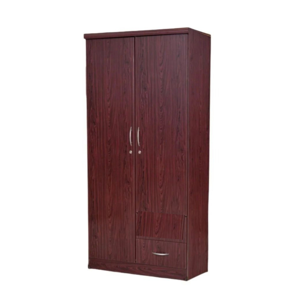 Karnak Best 2 Door Wooden Wardrobe Cabinet Cupboard Of Engineered Wood With 1 Lockable Drawer Perfect Modern Stylish Heavy Duty Color – Mahogany