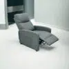 Savi Recliner Grey Chair Padded Seat Fabric For Living Room Club Chair Home Theater Seating