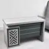 Emsworth  Executive Office Desk With Drawers Gaming Desk, Computer Study Table, Book Storage Grey 120cm