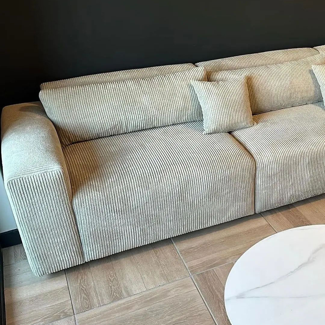 Coop 3-Seater Corduroy Fabric L-Shape Sofa