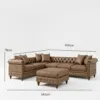 Crawford 4-Seater Faux Leather L-Shape Corner Sofa – Brown