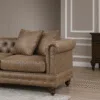 Crawford 4-Seater Faux Leather L-Shape Corner Sofa – Brown