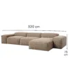 Reem 3-Seater Boucle L-Shape Sofa