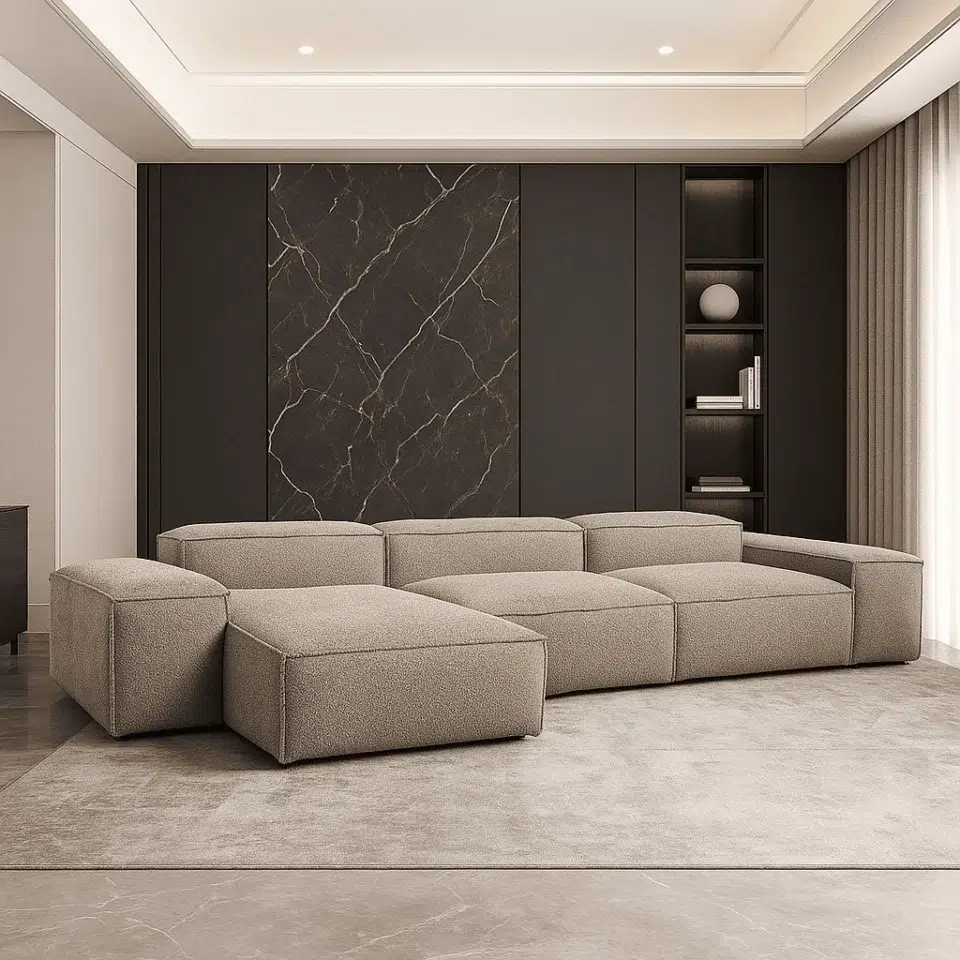 Reem 3-Seater Boucle L-Shape Sofa…