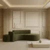 Salmon 2-Seater Boucle Curved Sofa