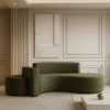 Salmon 2-Seater Boucle Curved Sofa