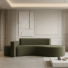Salmon 2-Seater Boucle Curved Sofa