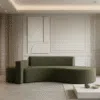 Salmon 2-Seater Boucle Curved Sofa