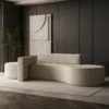 Salmon 2-Seater Boucle Curved Sofa